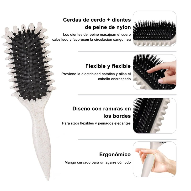 3 PCs Peine para peinar el cabello rizado, Cepillo para