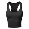 Basic Cotton Scoop Neck Sleeveless Cropped Racerback Tank Tops Black