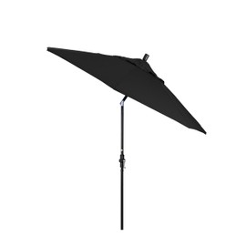 California Umbrella GSCUF908705-SA08 9' Round Aluminum Pole Fiberglass Rib Market Patio Umbrella, Black
