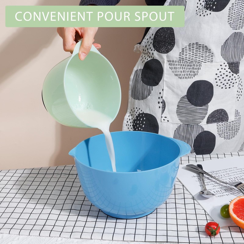 BoxedHome Classic Mixing Bowl Set, BPA Free Plastic, Microwave and