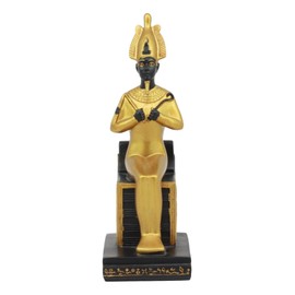 Ebros Classical Egyptian Gods and Goddesses Seated On Throne Statue Gods of Egypt Ruler of Mankind Decorative Figurine (Osiris God of The Afterlife)