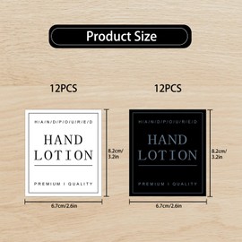 Rumyve Portable Bathroom Hand Soap Shampoo Conditioner Dispenser Label Stickers, 24 Hand Soap Decals Cosmetics Container Labels Kitchen Bathroom Black and White