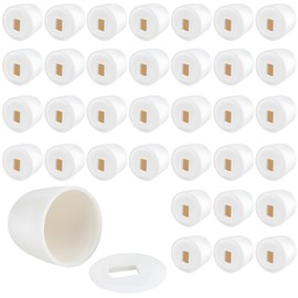 Luomorgo 32 Pcs Toilet Bolt Caps, Plastic Push-On Toilet Bolt Covers, Universal Toilet Seat Floor Bolts Caps Covers with Washers (White, Round)