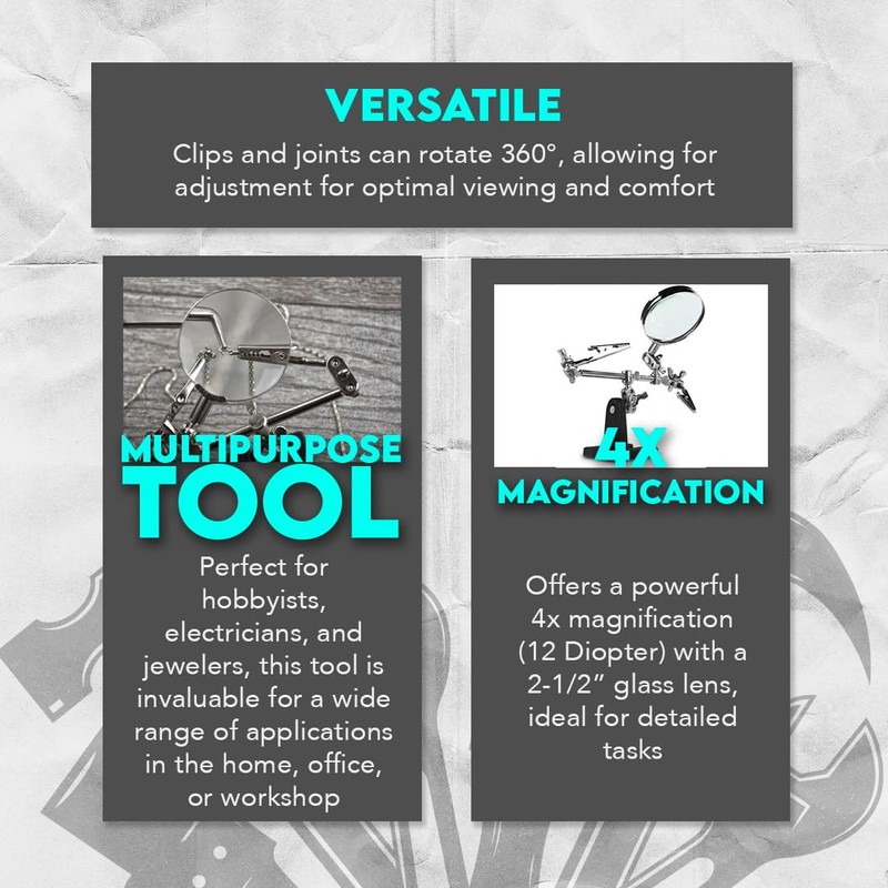 SE 4X Magnifying Glass with Helping Hand - 2-1/2 Inch