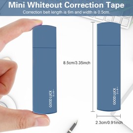 6 Pack Cute White Out Correction Tape with Gradient Color, Aesthetic White Out Strip Tape Pen, Instant Correction Tape Set for Students Office Home School Stationery Supplies (Blue)