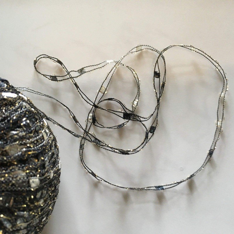 Socialite Glitz Ladder Ribbon Yarn Dark Horse Beautiful #A107 Black
