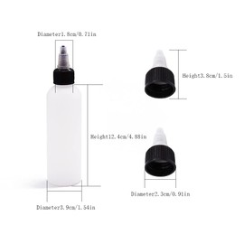 Uyuxxu 20 Pack 4oz Boston Squeeze Bottles, Clear Plastic Dispensing Bottles with Twist Top Cap, for Crafts, Kitchen, Household