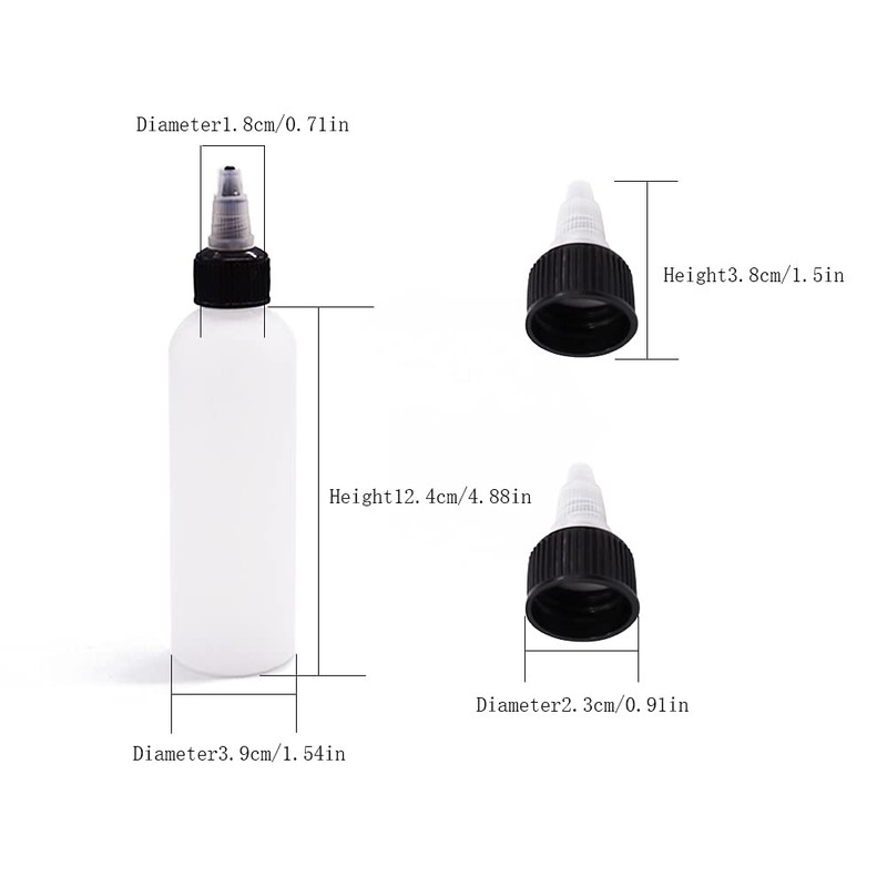 Uyuxxu 20 Pack 4oz Boston Squeeze Bottles, Clear Plastic Dispensing