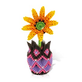 Creagami 3178739 Origami 3D Paper Sculpture Vase with Flowers, Craft Set for Adults and Children from 7 Years, 698 Pieces