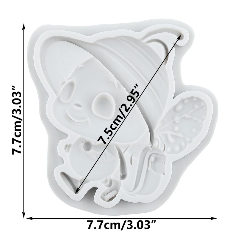 TAOXIBEI Cartoon Bee Polymer Clay Mold Bee Silicone Resin Molds