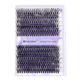 DIY Lash Clusters for Eyelash Extensions: Ultra-light, Natural, Fluffy, Manga, Wispy, Waterproof, Anime, Manga, Cat Eye, D Curl, 16-20mm Mixed, 30+40P, Wendy Lashes, 1226