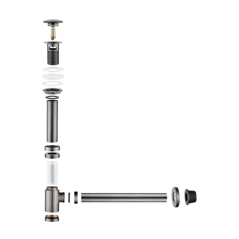 Heixutas Brass P Trap Set: 1-1/4 Bottle P-Trap with Bathroom