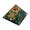 P&R:UK Green Aventurine with Metatrone Cube Grid Crystal Orgonite Pyramid