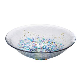 Aderia Tsugaru Vidro F-71931 Festival Gold Plant, Maximum 6.3 x Height 1.8 inches (16 x 4.5 cm), Shallow Bowl, Made in Japan