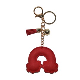 Rainbow Keychain for Women Bling Backpack Charm or Purse Accessory Key Ring Fancy Key Chain Key Fob (Rainbow Cloud Pink)