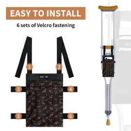 SPRING SEAON Lightweight Underarm Crutch Bag with Large Storage – Secure Velcro Straps – Convenient & Stylish Mobility Aid Accessory