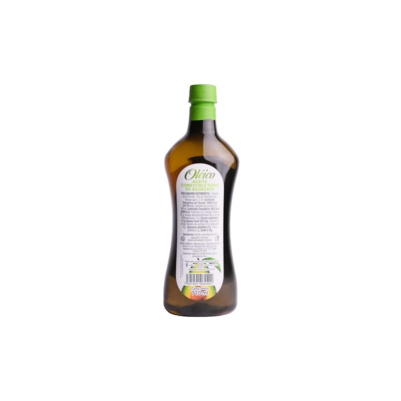 Oléico Aceite Comestible Puro de Aguacate, 710 ml