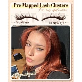 Brown Lash Clusters Pre-Mapped Eyelash Clusters Cat Eye Cluster Eyelash Extensions Fairy Wispy Cluster Lashes CC Curly Wet Look Individual Lashes Extensions 144Pcs 6-14MM Fox Eye Lashes Clusters