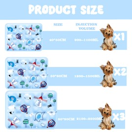 Dog Mat & Cat Mat, Water-Filled Cooling Mat, Dog Cooling Mat for Dogs, Cats, Pets, 40 x 50 cm, M, Blue Windmill