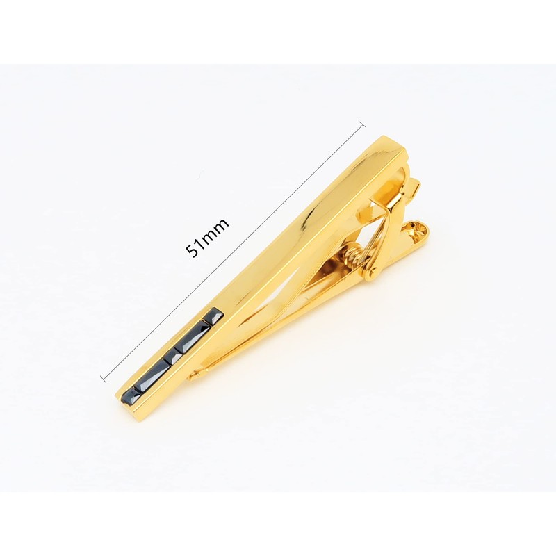 Jonwo Men Crystal Tie Clip wight Gift Box Silver Tone