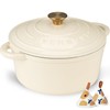 Overmont Enameled Cast Iron Dutch Oven - 7QT Pot with