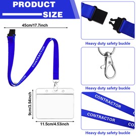 20PCS Blue Contractor Lanyards with 20 ID Badge Holders Breakaway Safety Volunteer Lanyard Quick-Release Neck Straps for Events, Workplaces, Volunteers or Visitors Blue Visitor Lanyards