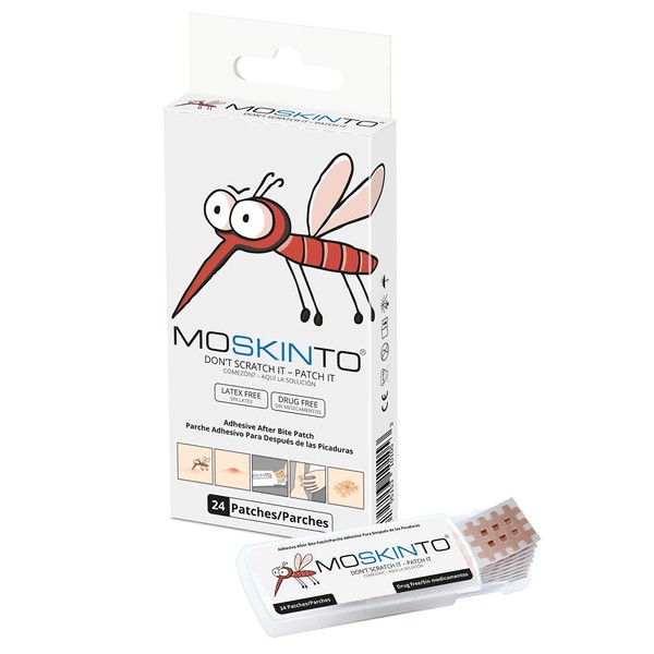 Moskinto: After-Bite Mosquito Itch Relief Patch, Instant Effect, Reduces Swelling, Insect Bite Relief (24 Count - Travel Pack)