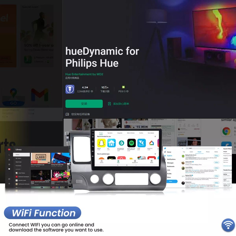 A-Carplay Car Radio Backup Camera Carplay Screen Adapter For Honda