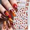 Fall Nail Art Stickers Autumn Maple Leaf Nail Decals 6PCS