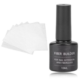 Unbranded Nail Extension Fiberglass Kit 15ml Extension Gel+10pcs Fiberglass Sheet Nail DIY