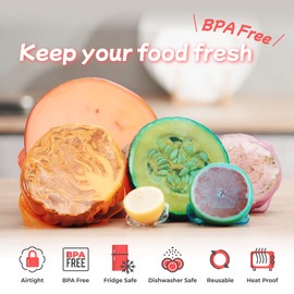 DeliOne Silicone Stretch Lids for Kitchen Food Storage – Durable,Reusable + Expandable Bowl Covers for Cup or Square Containers, Freezer, Microwave,and Dishwasher Safe,Mixing Size,Assorted Colors