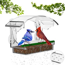 Bird Feeder Window Suction Cups, Bird Feeder Window, Bird House Window Sill with Removable Feeder, Transparent Window Bird Feeder, Transparent Bird House Window, Feeding House Window