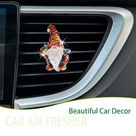 ORIESSE Christmas Santa Air Vent Clips Car Air Freshener Vent Clips,1pc Bling Christmas Elves Car Decorations Red Car Accessories Refillable Outlet Clips Car Diffuser,Alloy Luxury Car Charm