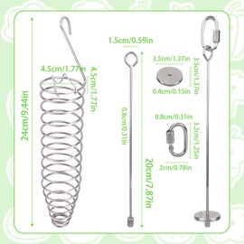 Gosknor 2pcs Rat Enrichment Foraging Toys, Stainless Steel Rat Foraging Toy Set Vegetable Holder Mice Hanging Slow Feeder Mice Feeder Accessories Enrichment for Parrot Bird Rodents (2 Styles)