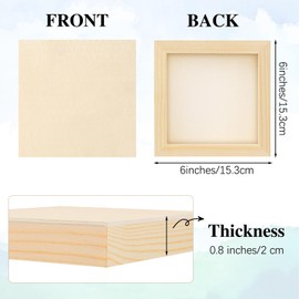 Aodaer 8 Pack Wood Panels 6 x 6 Inch Wooden Panels Canvas Unfinished Craft Wood Boards Panels for Art Crafts Acrylic and Oil Painting Pouring DIY Projects