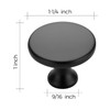 Ravinte 5 Pack 1-1/4 Inch Matte Black Round Kitchen Cabinet