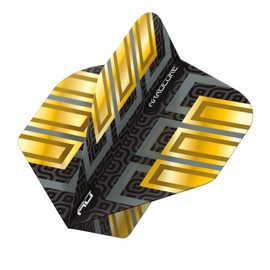 RED DRAGON Hardcore Premium Gold and Black Block Dart Flight - 3 Sets per Pack (Total 9 Dart Flights)