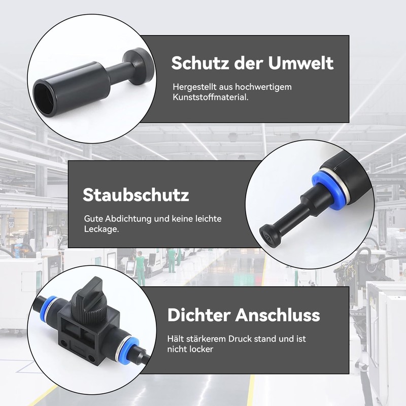HAFRILY 20 x 6 mm pneumatic plugs, push to connect