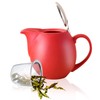 Yundu 32 ounce Red Porcelain Tea Pot - Stainless Steel