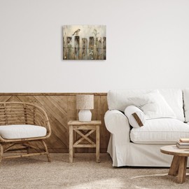 Stupell Industries Fence Perched Country Bird Canvas Wall Art Design by Arlington Prints, 20 x 16