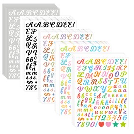 3540 Letter Stickers 30 Sheets Alphabet Stickers 0.5in Vinyl Self-Adhesive Number Alphabet Stickers, Mailbox Numbers Labels DIY Crafts Art Making,Decals for Sign,Notebook(Handwriting,Multiple Colors)