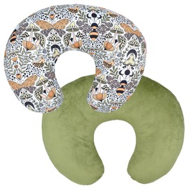 Winmany Baby Nursing Pillow Cover Infant Removable Breastfeeding Pillow Cover Cute Pattern Newborn Nursing Pillowcase Slipcovers Cushion Cover for Girls Boys 22.5 x 18 (Butterflies & Bees)