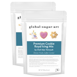 Global Sugar Art Premium Royal Cookie Icing Mix White by Chef Alan Tetreault (2-Package)
