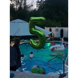 Tellpet Birthday Number Balloons, Number 1 Balloon, Green Foil Mylar Balloons, 40 Inch