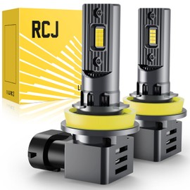 RCJ H11 LED Bulb, H8 H9 H16 Fog Bulbs 100W 30000LM Super Bright with Cooling Fan, Cool White Fog Lights, Plug and Play, Pack of 2