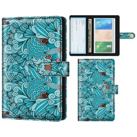 bvya RFID Blocking Business Card Organizer Book Wallet, PU Leather Business Card Holder for Women & Men, Credit Card Organizer Binder 96 Card Slots (Up to 192 Business Cards)