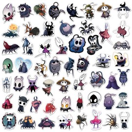 54PCS Hollow Knight Stickers,Games Stickers,Teens Boys and Girls Sticker Pack Vinyl Skateboard Guitar Door Laptop Luggage Car Bike Water Bottle Birthday Party Supplies Stickers