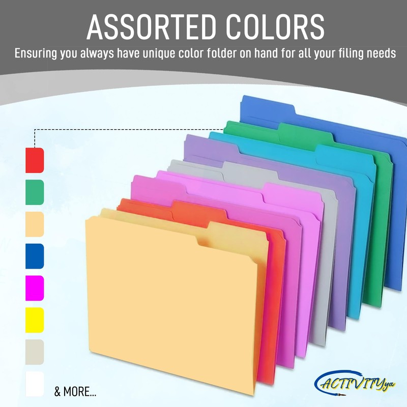 Grey File Folders, 1/3-Cut Tabs, Letter Size, 12-Pack – Durable