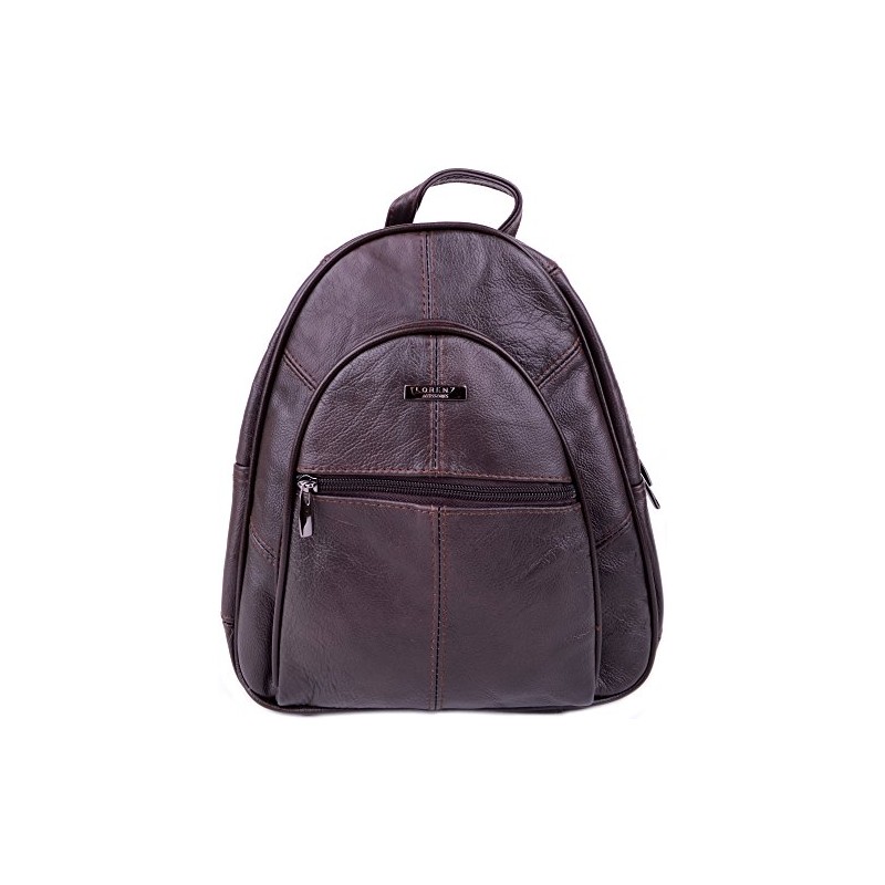 Ladies/Womens Genuine Leather Travel/Work/Holiday Rucksack/Backpack - Dark Brown