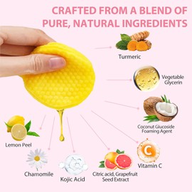 Turmeric & Kojic Acid Cleansing Pads, 40 Stück Turmeric Kojic Acid Pads Exfoliating, Tiefenreinigung für eine bessere Haut, Feuchtigkeit, Für alle Hauttypen geeignet, Gesicht am Körper